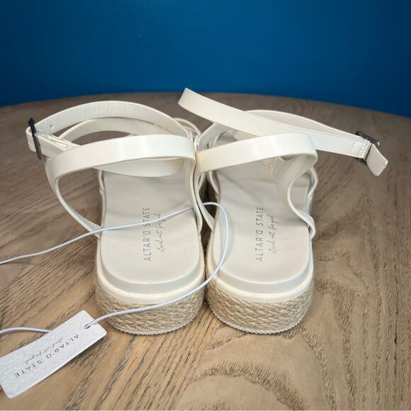 New! Altar’d State Kyara Strappy Platform Sandals Ankle Wrap Natural Women’s 9 - Picture 4 of 10